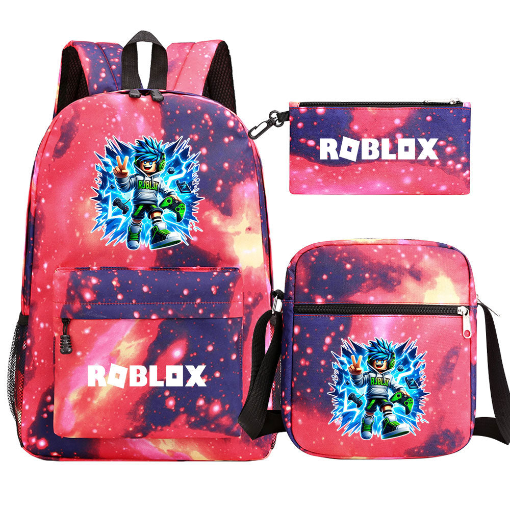 Game Roblox Schoolbag Backpack Shoulder Bag Pencil Case set for Kids Students