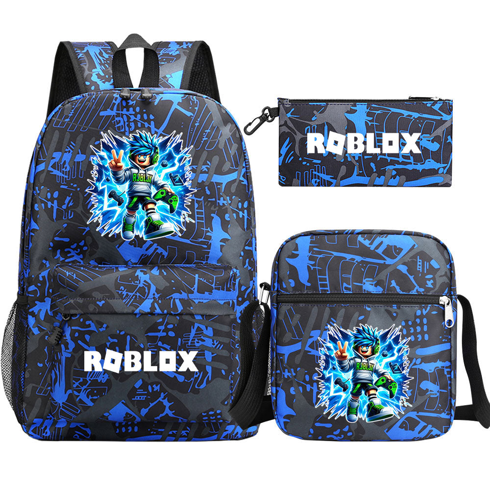 Game Roblox Schoolbag Backpack Shoulder Bag Pencil Case set for Kids Students