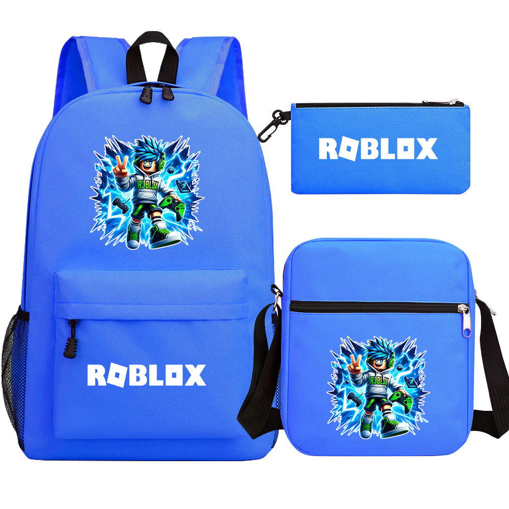 Game Roblox Schoolbag Backpack Shoulder Bag Pencil Case set for Kids Students
