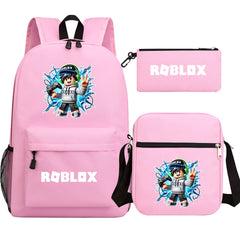 Game Roblox Schoolbag Backpack Shoulder Bag Pencil Case set for Kids Students