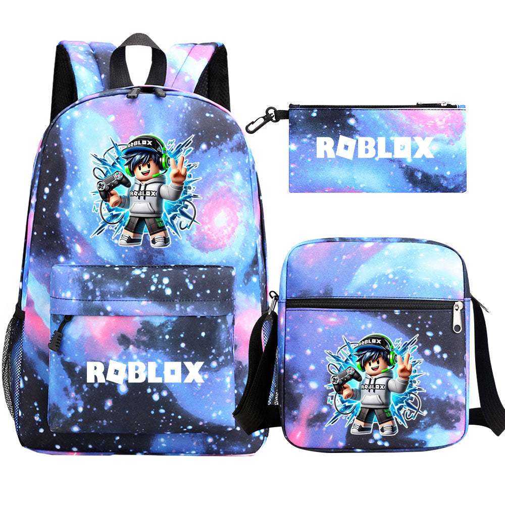 Game Roblox Schoolbag Backpack Shoulder Bag Pencil Case set for Kids Students