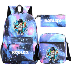Game Roblox Schoolbag Backpack Shoulder Bag Pencil Case set for Kids Students