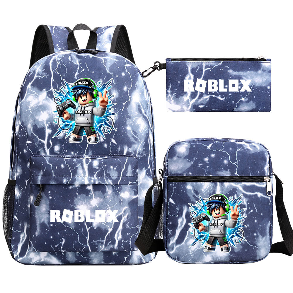 Game Roblox Schoolbag Backpack Shoulder Bag Pencil Case set for Kids Students