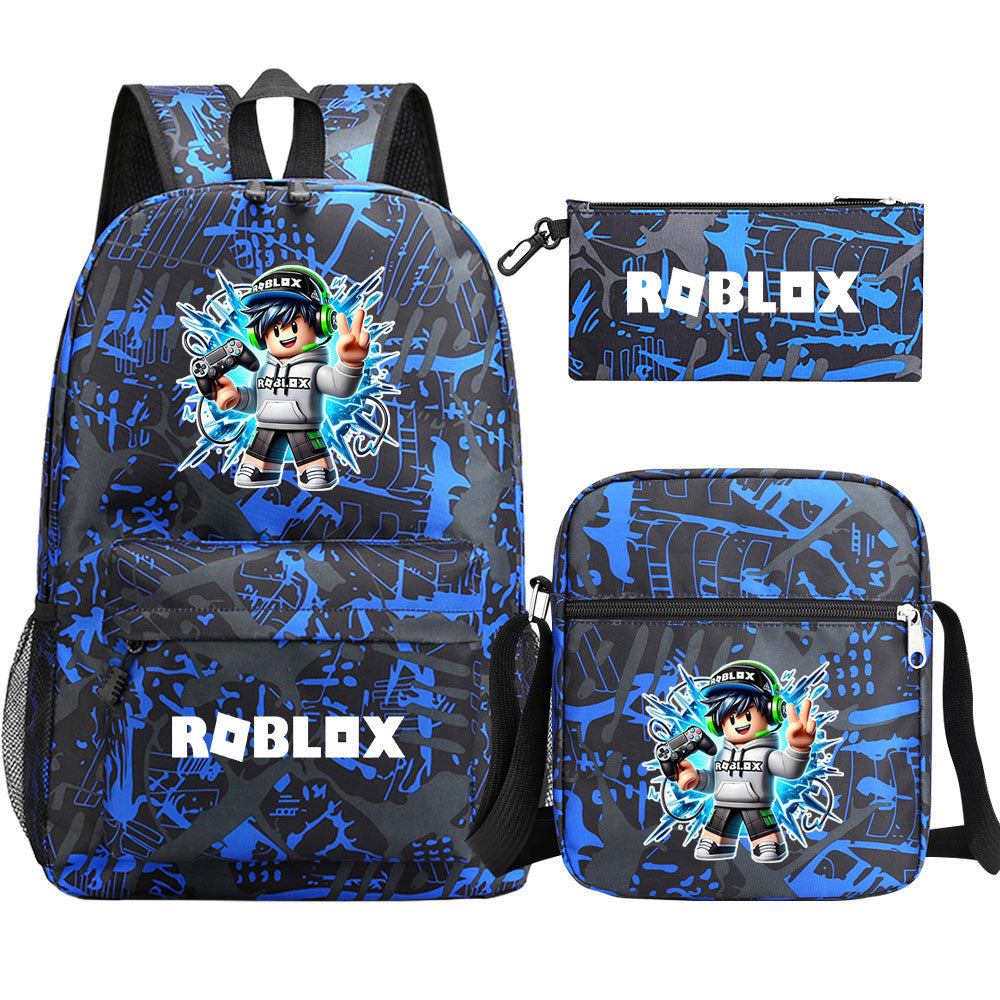 Game Roblox Schoolbag Backpack Shoulder Bag Pencil Case set for Kids Students