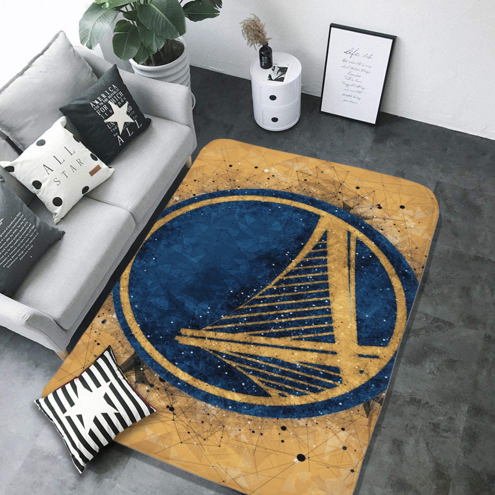 Golden State Basketball Warriors Rugs Bedroom Living Room Bathroom Carpet Mat Rug