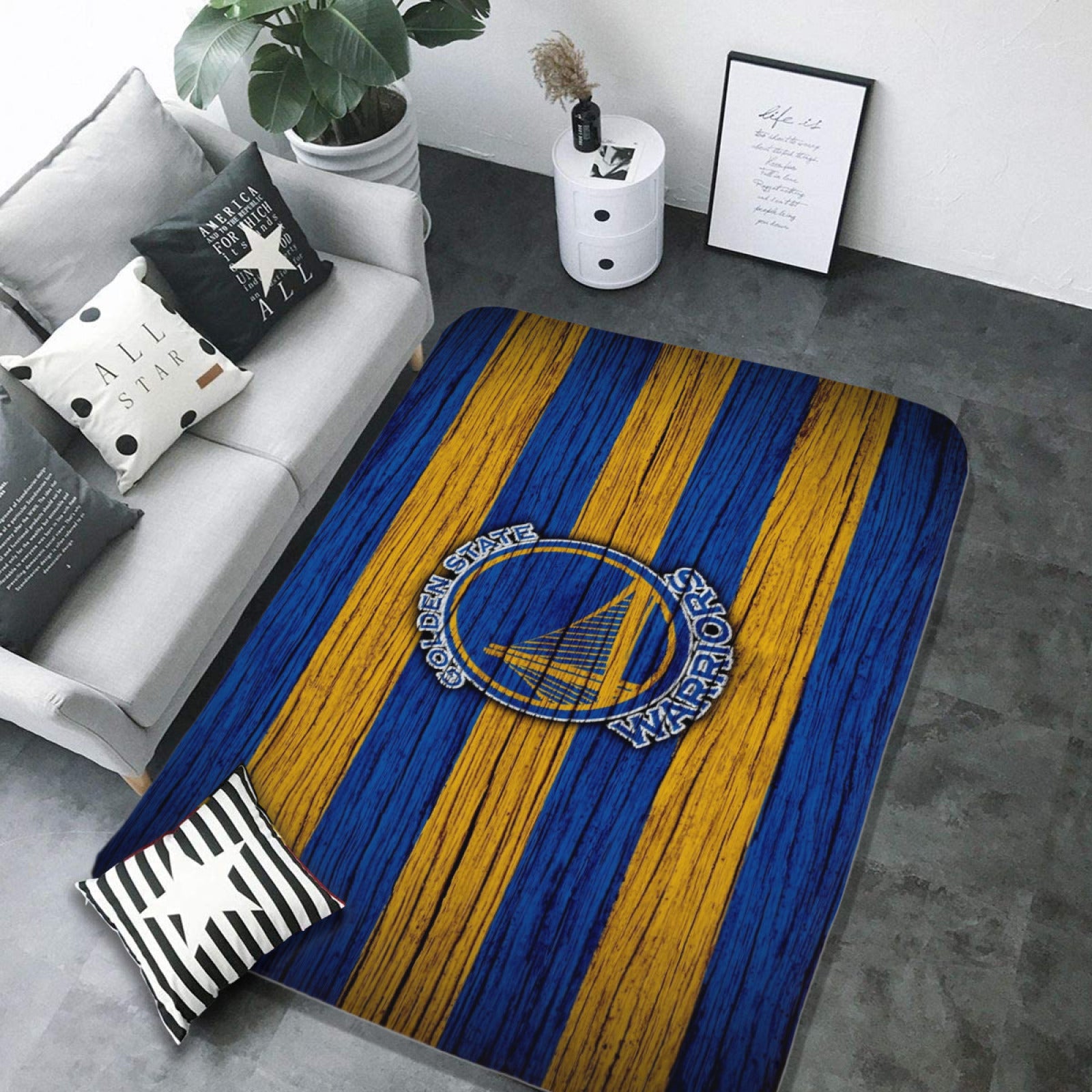 Golden State Basketball Warriors Rugs Bedroom Living Room Bathroom Carpet Mat Rug