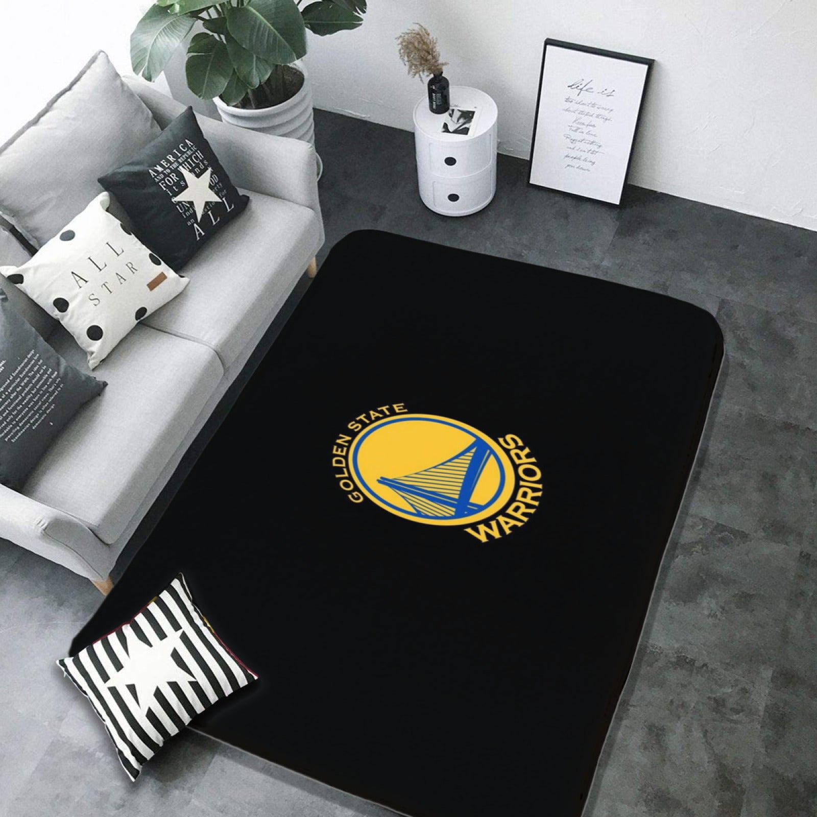 Golden State Basketball Warriors Rugs Bedroom Living Room Bathroom Carpet Mat Rug