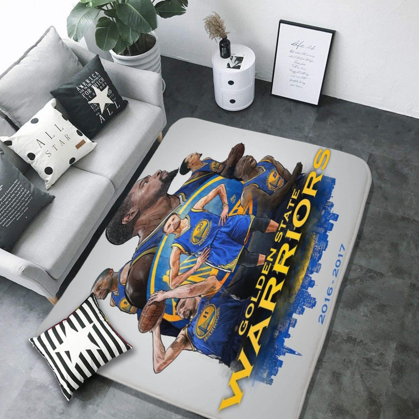 Golden State Basketball Warriors Rugs Bedroom Living Room Bathroom Carpet Mat Rug