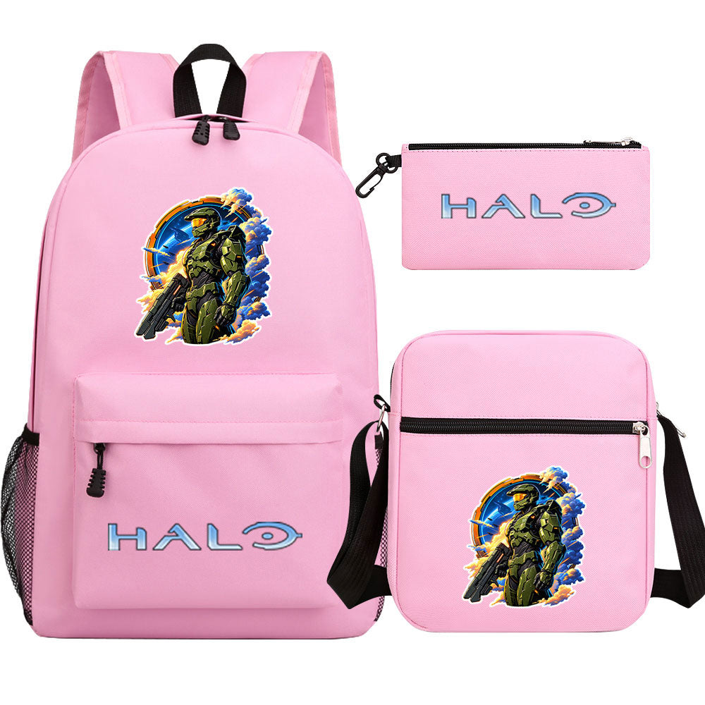 Halo Infinite Schoolbag Backpack Shoulder Bag Pencil Bag 3pcs set for Kids Students