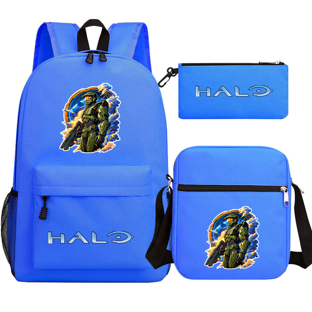 Halo Infinite Schoolbag Backpack Shoulder Bag Pencil Bag 3pcs set for Kids Students