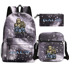 Halo Infinite Schoolbag Backpack Shoulder Bag Pencil Bag 3pcs set for Kids Students