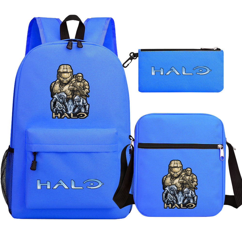 Halo Infinite Schoolbag Backpack Shoulder Bag Pencil Bag 3pcs set for Kids Students