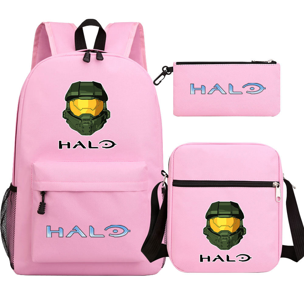 Halo Infinite Schoolbag Backpack Shoulder Bag Pencil Bag 3pcs set for Kids Students