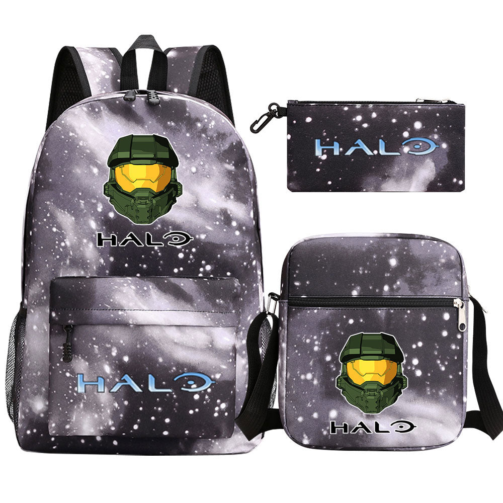 Halo Infinite Schoolbag Backpack Shoulder Bag Pencil Bag 3pcs set for Kids Students