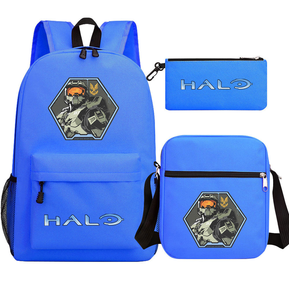 Halo Infinite Schoolbag Backpack Shoulder Bag Pencil Bag 3pcs set for Kids Students
