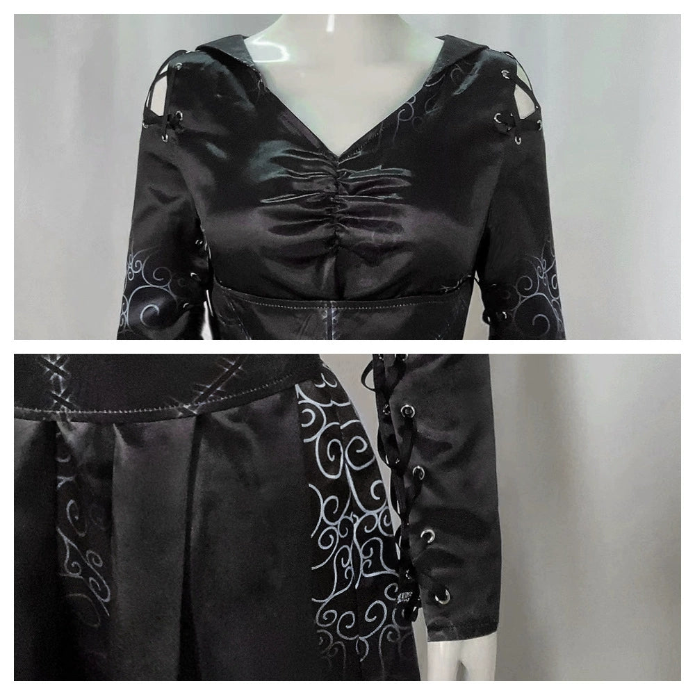 Harry Potter Bellatrix Lestrange Cosplay Costume Full Set for Halloween