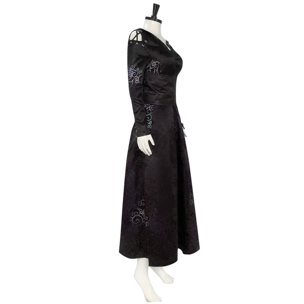 Harry Potter Bellatrix Lestrange Cosplay Costume Full Set for Halloween
