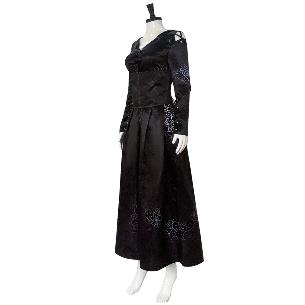 Harry Potter Bellatrix Lestrange Cosplay Costume Full Set for Halloween