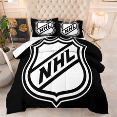 Hockey League Comforter Pillowcases 3PC Sets Blanket All Season Reversible Quilted Duvet