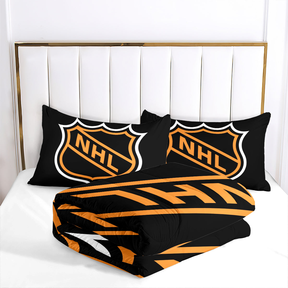 Hockey League Comforter Pillowcases 3PC Sets Blanket All Season Reversible Quilted Duvet