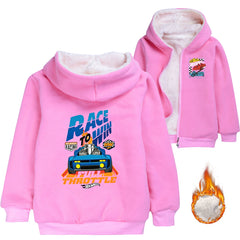 Hot Wheels Sherpa Lined Hoodie Fleece Sweatshirt Full Zip Hooded Jacket for Kid