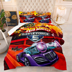 Hot Wheels Comforter Pillowcases 3PC Sets Blanket All Season Reversible Quilted Duvet