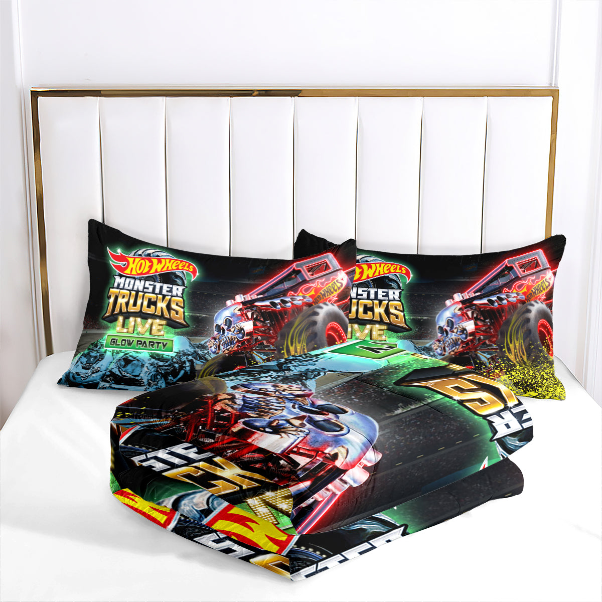 Hot Wheels Comforter Pillowcases 3PC Sets Blanket All Season Reversible Quilted Duvet