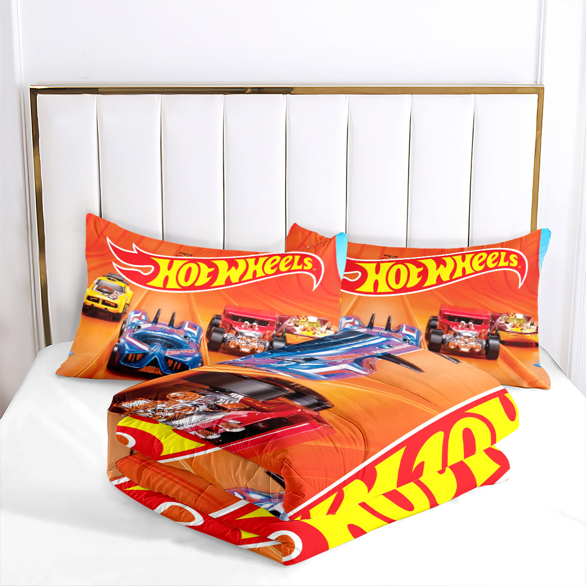 Hot Wheels Comforter Pillowcases 3PC Sets Blanket All Season Reversible Quilted Duvet