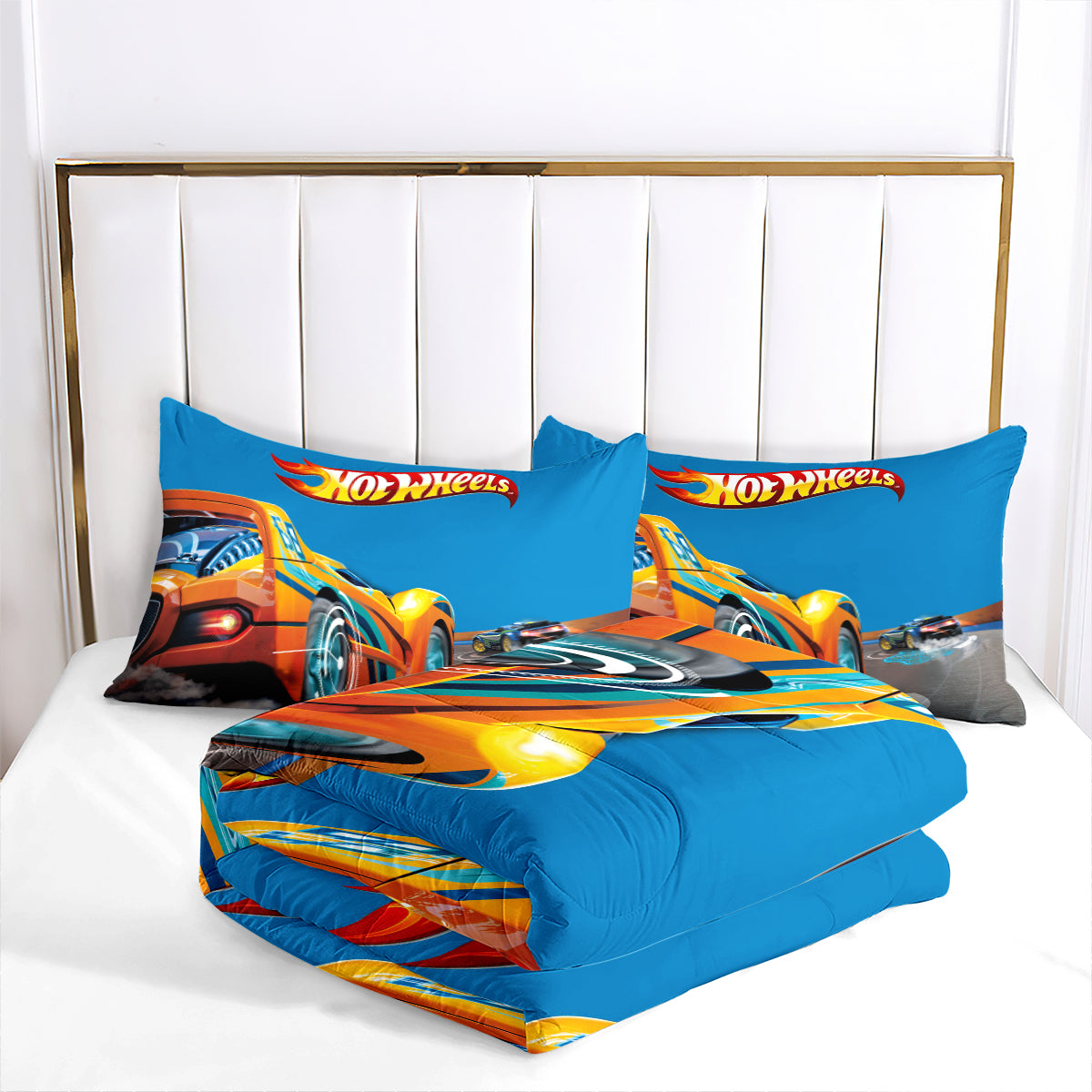 Hot Wheels Comforter Pillowcases 3PC Sets Blanket All Season Reversible Quilted Duvet