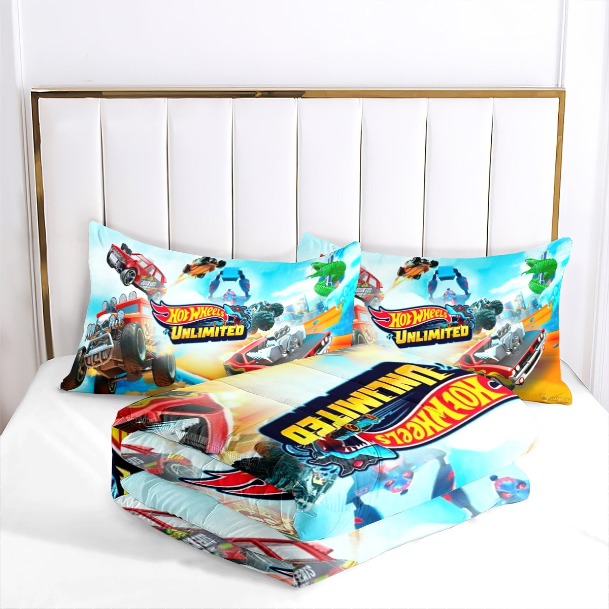 Hot Wheels Comforter Pillowcases 3PC Sets Blanket All Season Reversible Quilted Duvet