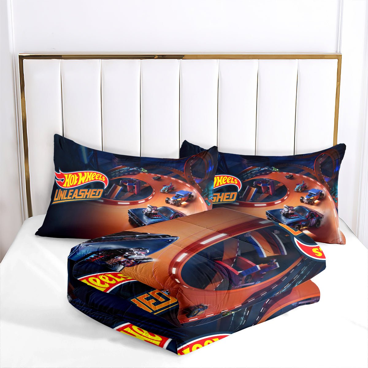 Hot Wheels Comforter Pillowcases 3PC Sets Blanket All Season Reversible Quilted Duvet