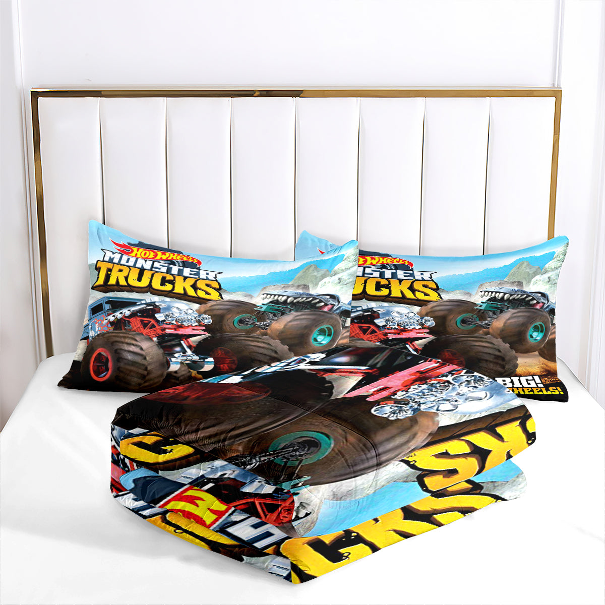 Hot Wheels Comforter Pillowcases 3PC Sets Blanket All Season Reversible Quilted Duvet