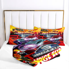 Hot Wheels Comforter Pillowcases 3PC Sets Blanket All Season Reversible Quilted Duvet