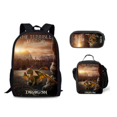 How to Train Your Dragon Backpack Schoolbag Lunch Bag Pencil Bag for Kids Students 3PCS