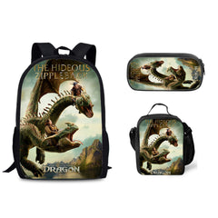 How to Train Your Dragon Backpack Schoolbag Lunch Bag Pencil Bag for Kids Students 3PCS