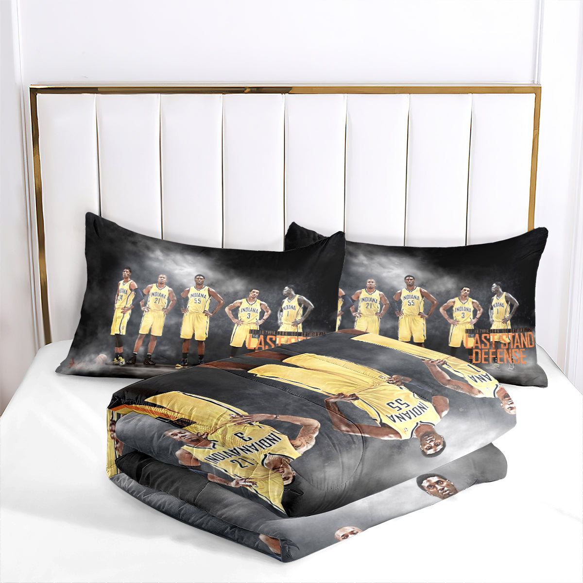Indiana Basketball Pacers Comforter Pillowcases 3PC Sets Blanket All Season Reversible Quilted Duvet