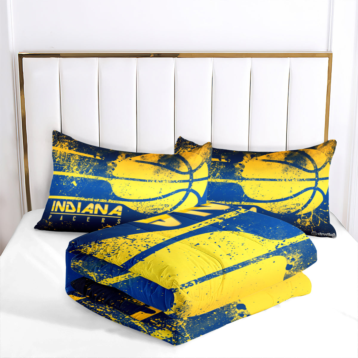 Indiana Basketball Pacers Comforter Pillowcases 3PC Sets Blanket All Season Reversible Quilted Duvet