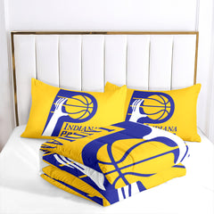 Indiana Basketball Pacers Comforter Pillowcases 3PC Sets Blanket All Season Reversible Quilted Duvet