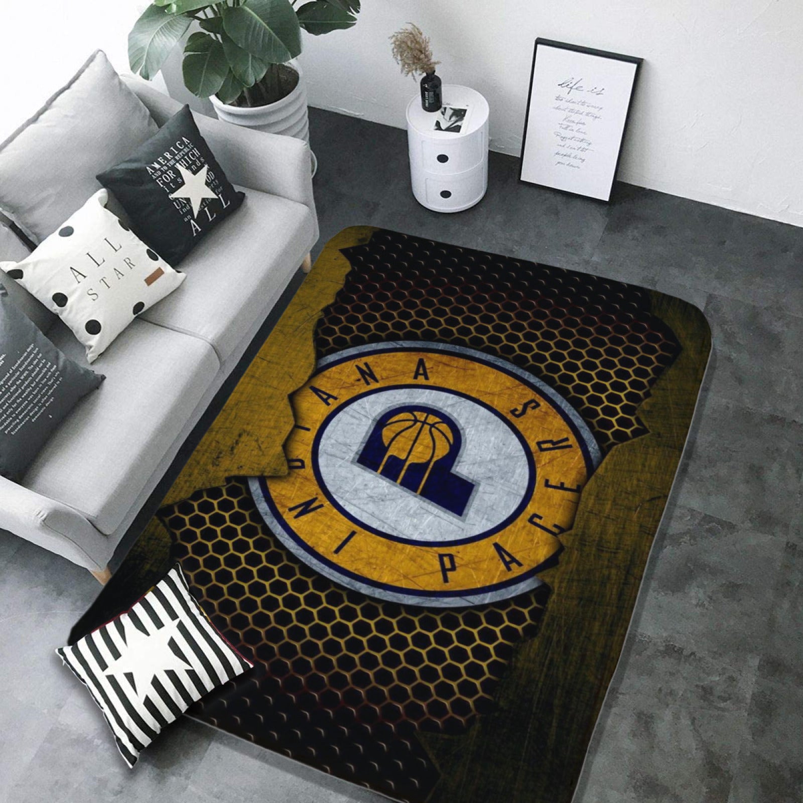 Indiana Basketball Pacers Rugs Bedroom Living Room Bathroom Carpet Mat Rug