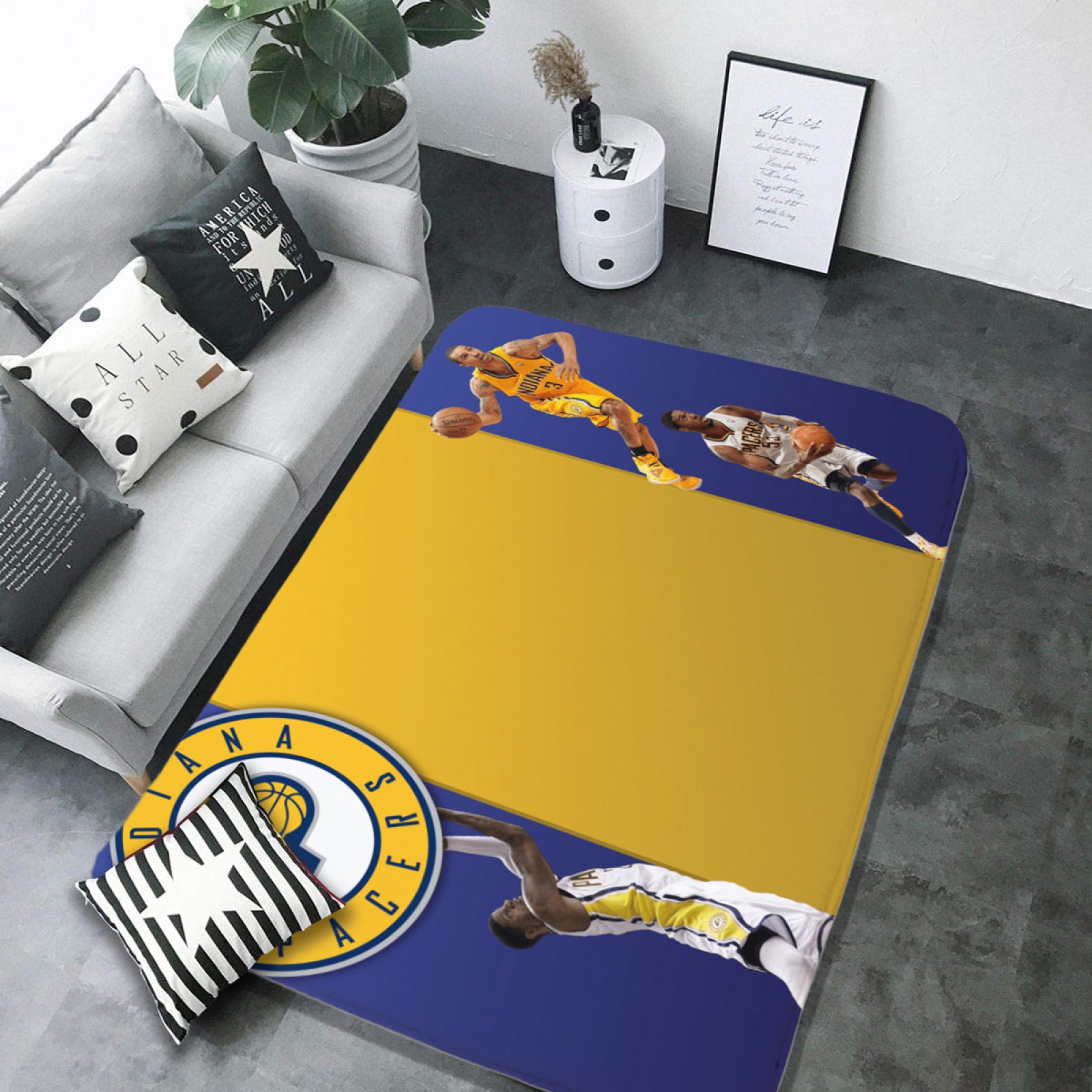 Indiana Basketball Pacers Rugs Bedroom Living Room Bathroom Carpet Mat Rug