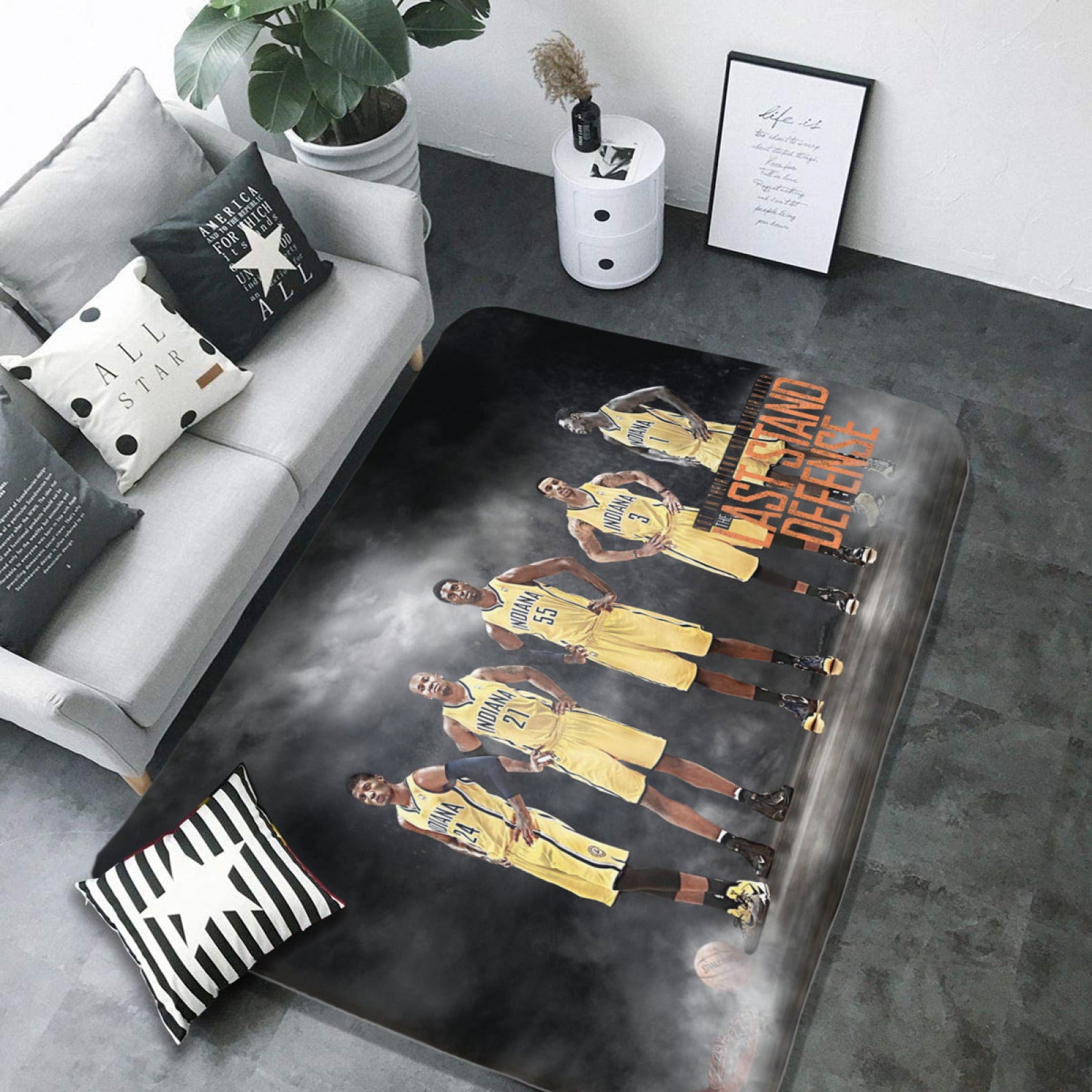 Indiana Basketball Pacers Rugs Bedroom Living Room Bathroom Carpet Mat Rug