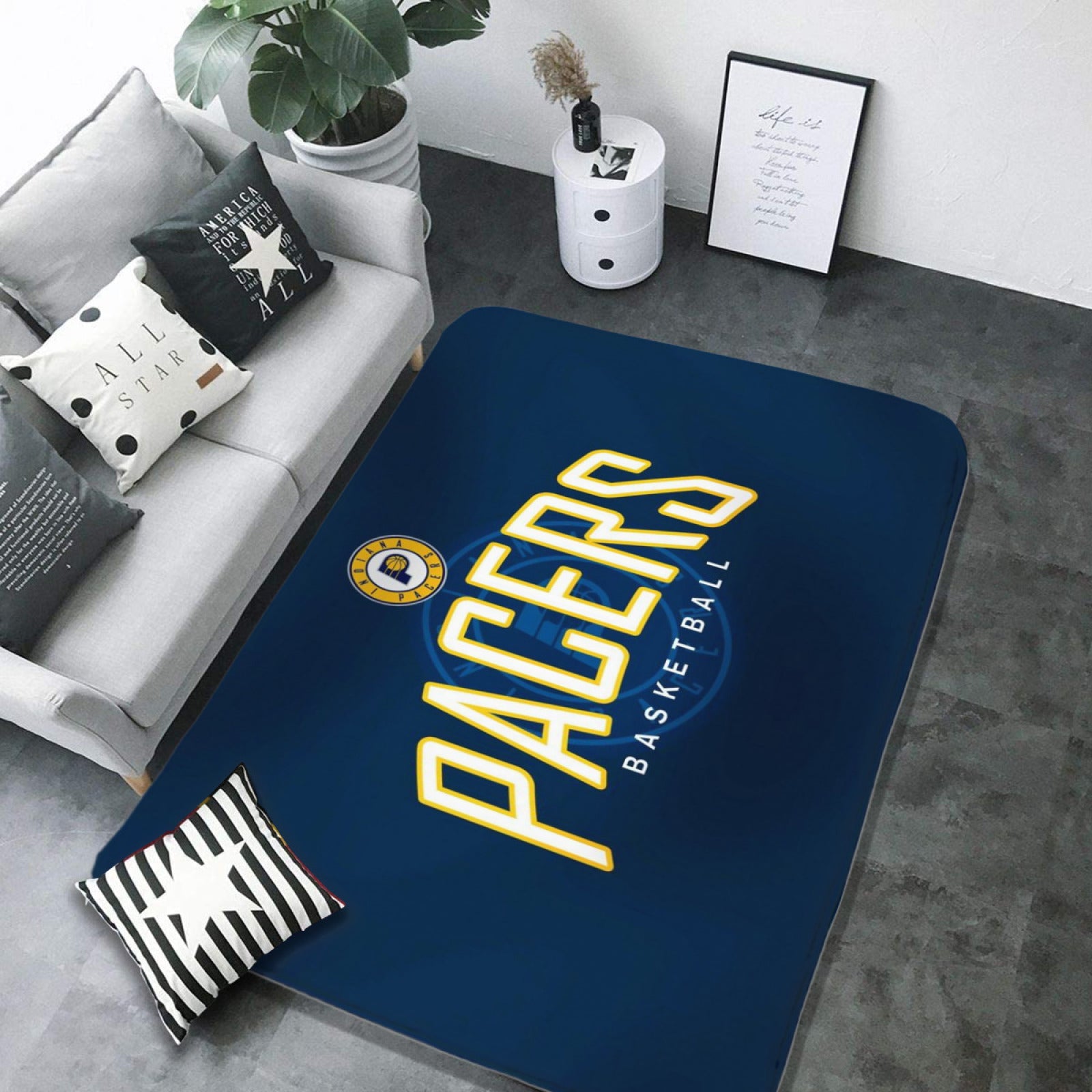 Indiana Basketball Pacers Rugs Bedroom Living Room Bathroom Carpet Mat Rug