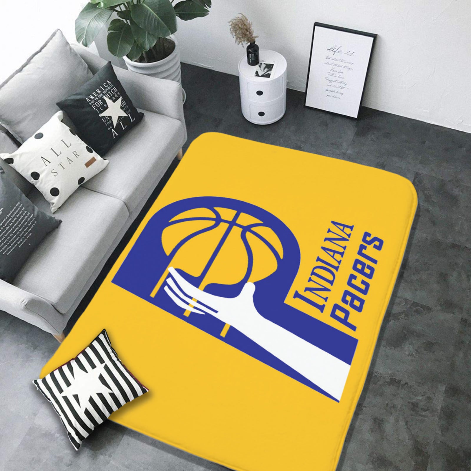 Indiana Basketball Pacers Rugs Bedroom Living Room Bathroom Carpet Mat Rug