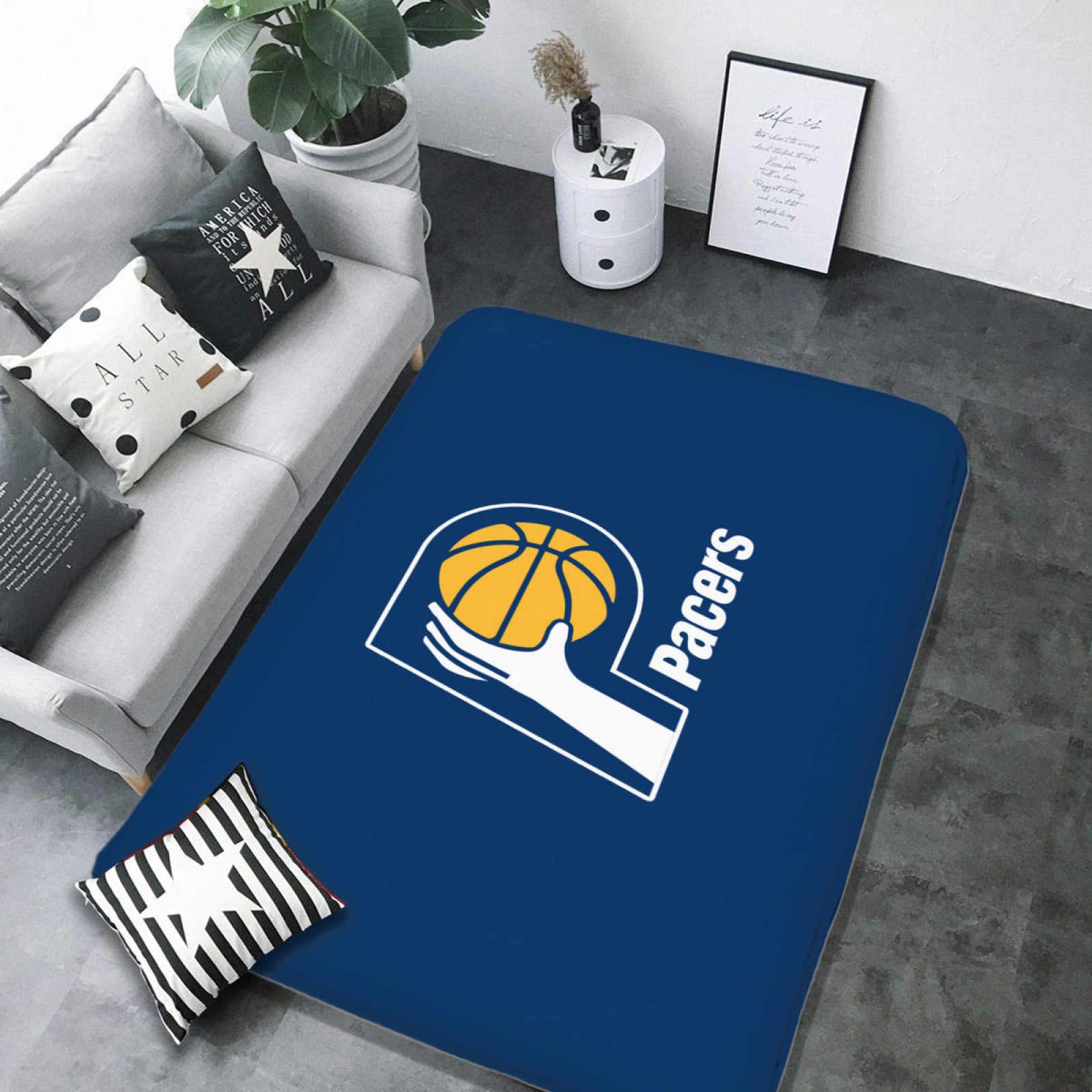 Indiana Basketball Pacers Rugs Bedroom Living Room Bathroom Carpet Mat Rug