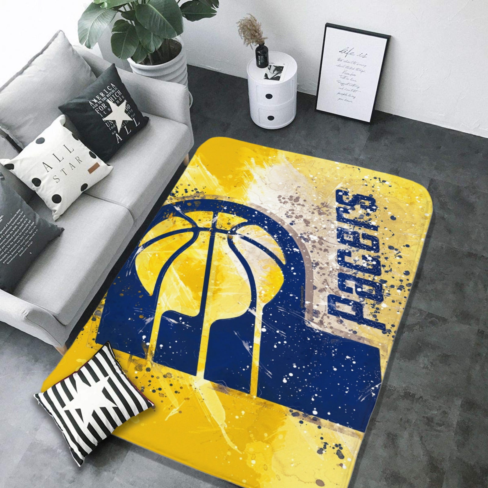 Indiana Basketball Pacers Rugs Bedroom Living Room Bathroom Carpet Mat Rug