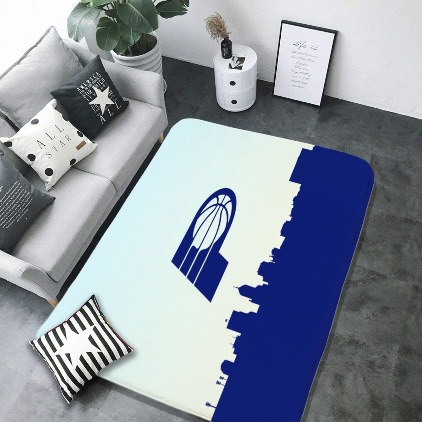 Indiana Basketball Pacers Rugs Bedroom Living Room Bathroom Carpet Mat Rug