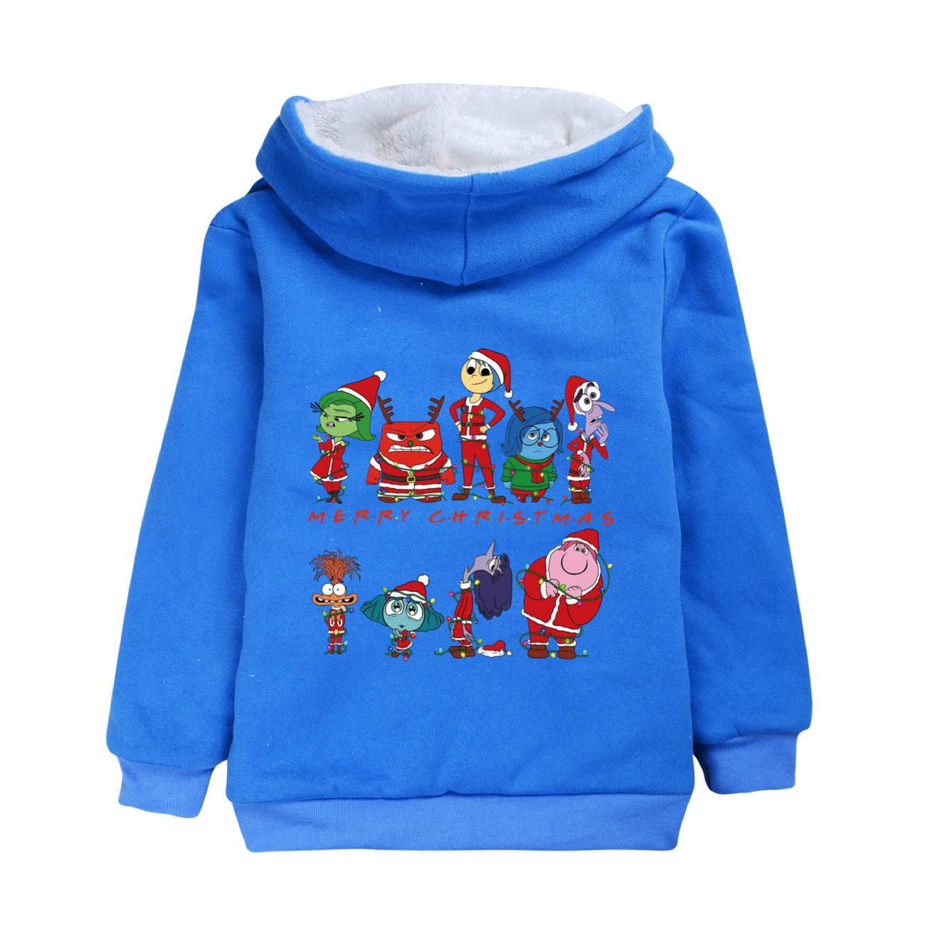 Inside Out 2 Sherpa Lined Hoodie Fleece Sweatshirt Full Zip Hooded Jacket for Kids