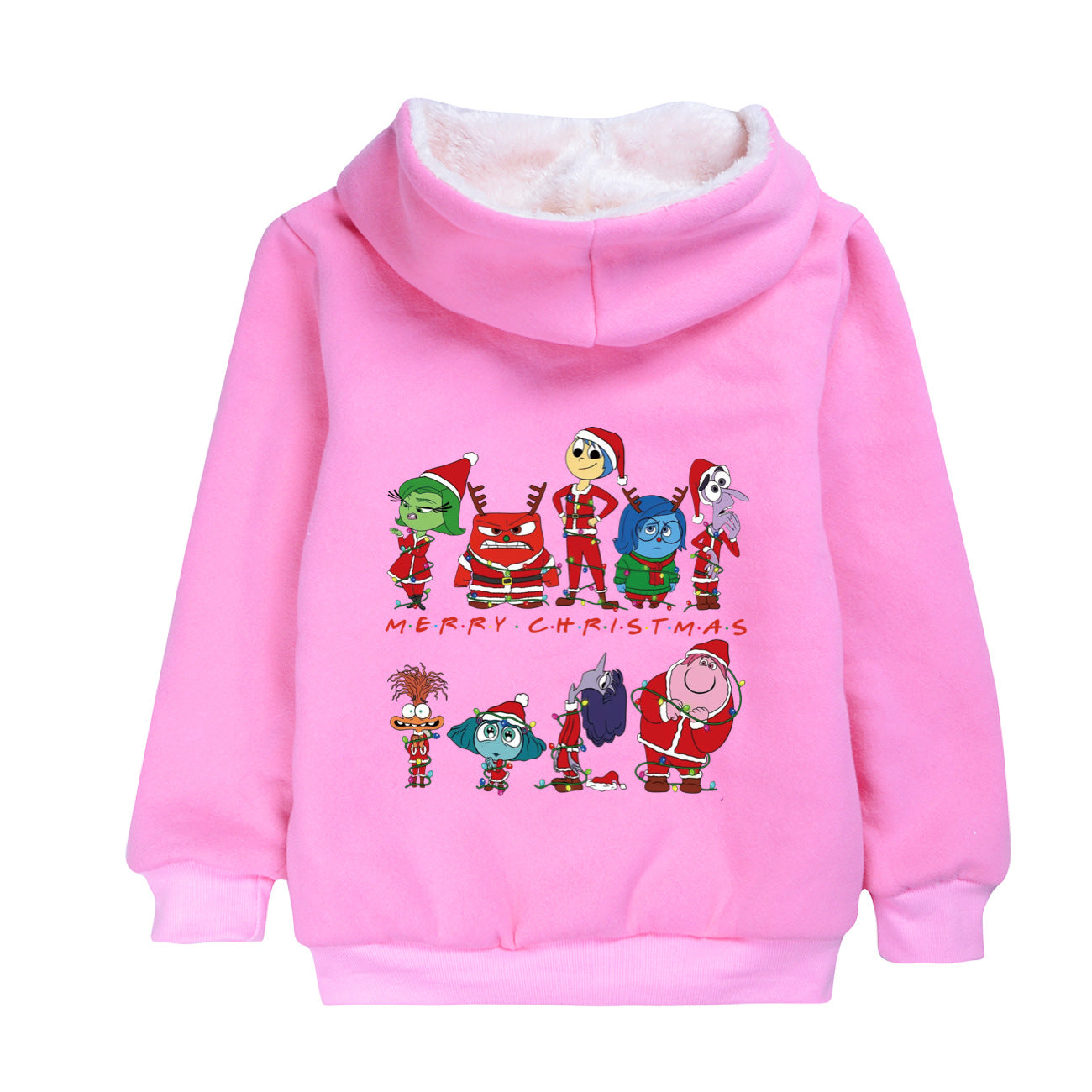 Inside Out 2 Sherpa Lined Hoodie Fleece Sweatshirt Full Zip Hooded Jacket for Kids