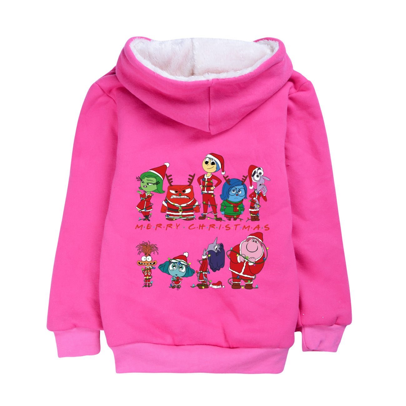 Inside Out 2 Sherpa Lined Hoodie Fleece Sweatshirt Full Zip Hooded Jacket for Kids