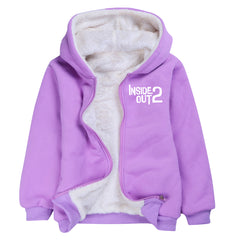 Inside Out 2 Sherpa Lined Hoodie Fleece Sweatshirt Full Zip Hooded Jacket for Kids